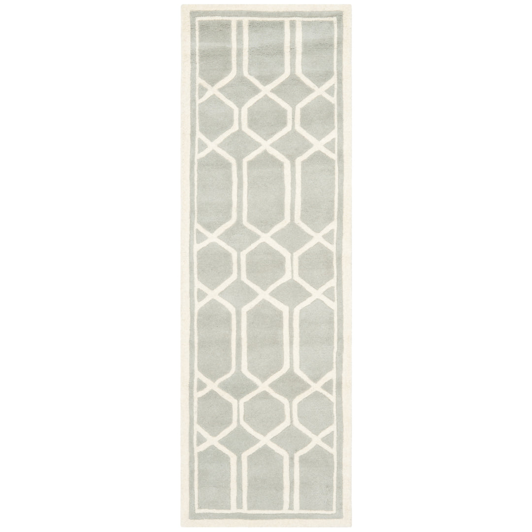 SAFAVIEH Chatham CHT725E Handmade Grey / Ivory Rug Image 5