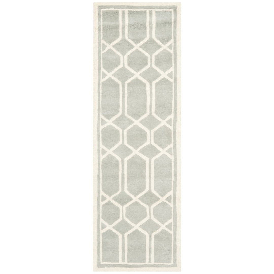 SAFAVIEH Chatham CHT725E Handmade Grey / Ivory Rug Image 1