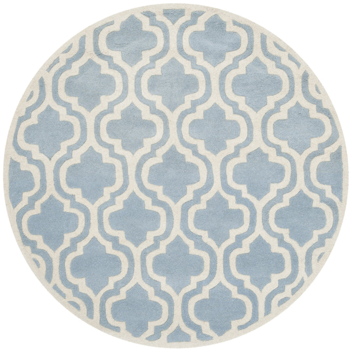 SAFAVIEH Chatham CHT727B Handmade Blue / Ivory Rug Image 6