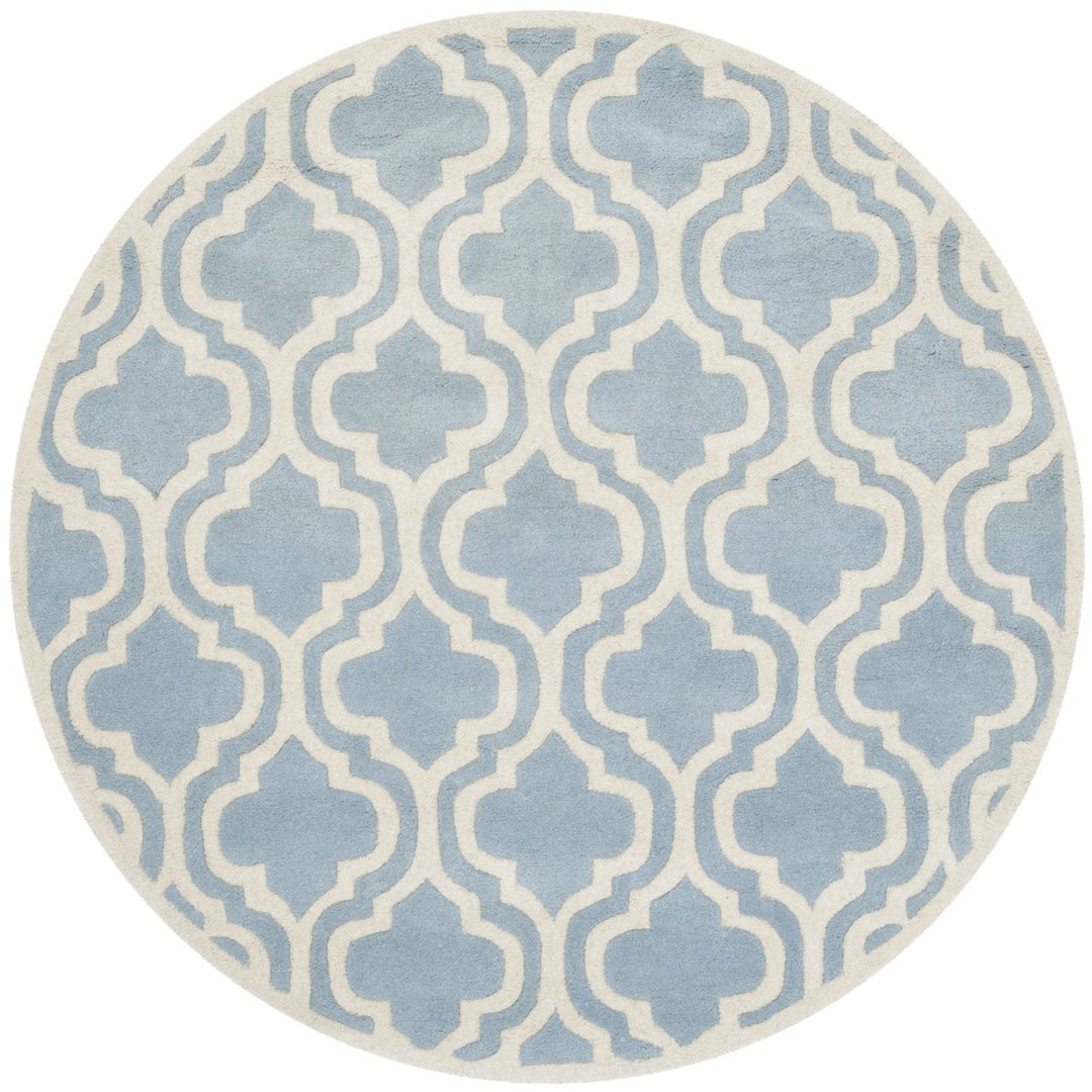 SAFAVIEH Chatham CHT727B Handmade Blue / Ivory Rug Image 1