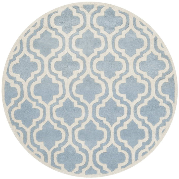 SAFAVIEH Chatham CHT727B Handmade Blue / Ivory Rug Image 1