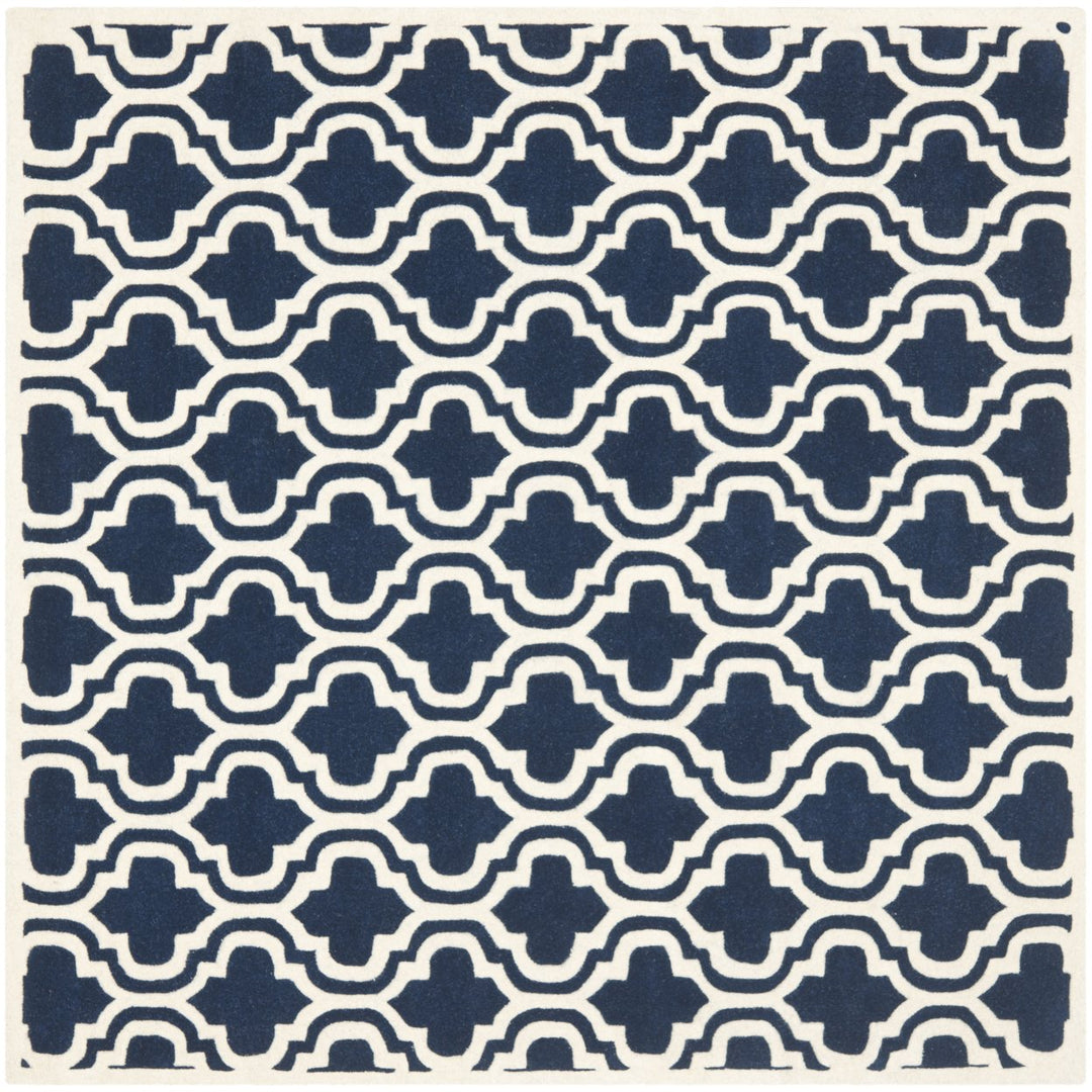 SAFAVIEH Chatham CHT727C Handmade Dark Blue / Ivory Rug Image 6