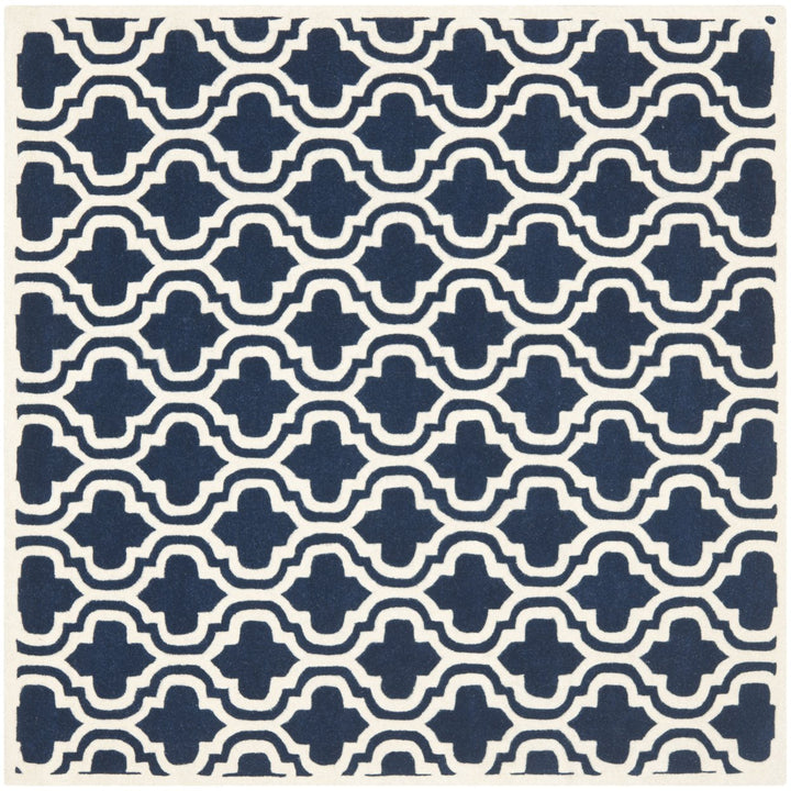 SAFAVIEH Chatham CHT727C Handmade Dark Blue / Ivory Rug Image 6