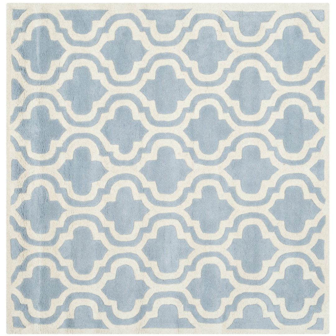 SAFAVIEH Chatham CHT727B Handmade Blue / Ivory Rug Image 7