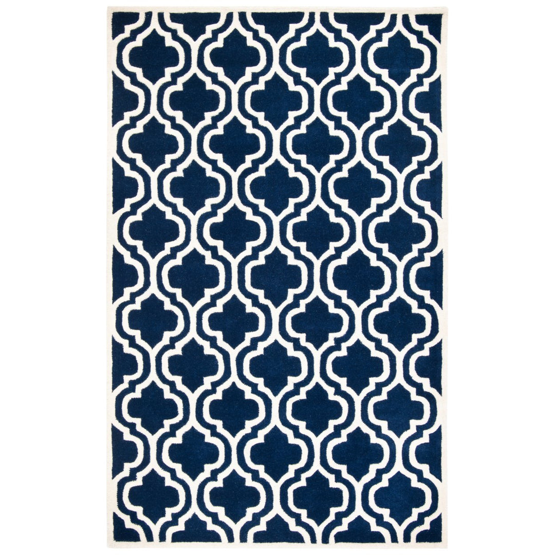 SAFAVIEH Chatham CHT727C Handmade Dark Blue / Ivory Rug Image 7