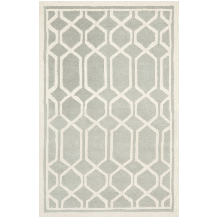 SAFAVIEH Chatham CHT725E Handmade Grey / Ivory Rug Image 9