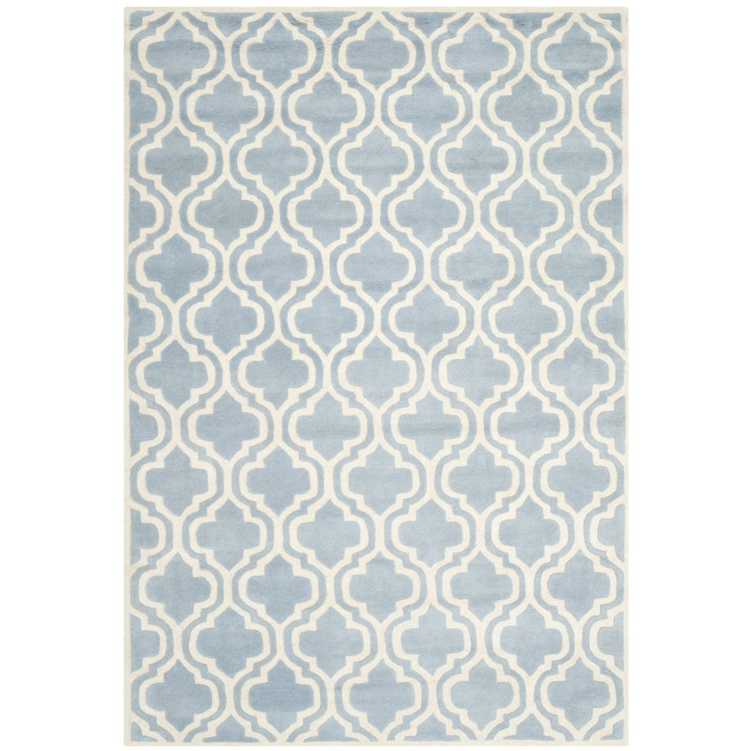 SAFAVIEH Chatham CHT727B Handmade Blue / Ivory Rug Image 1