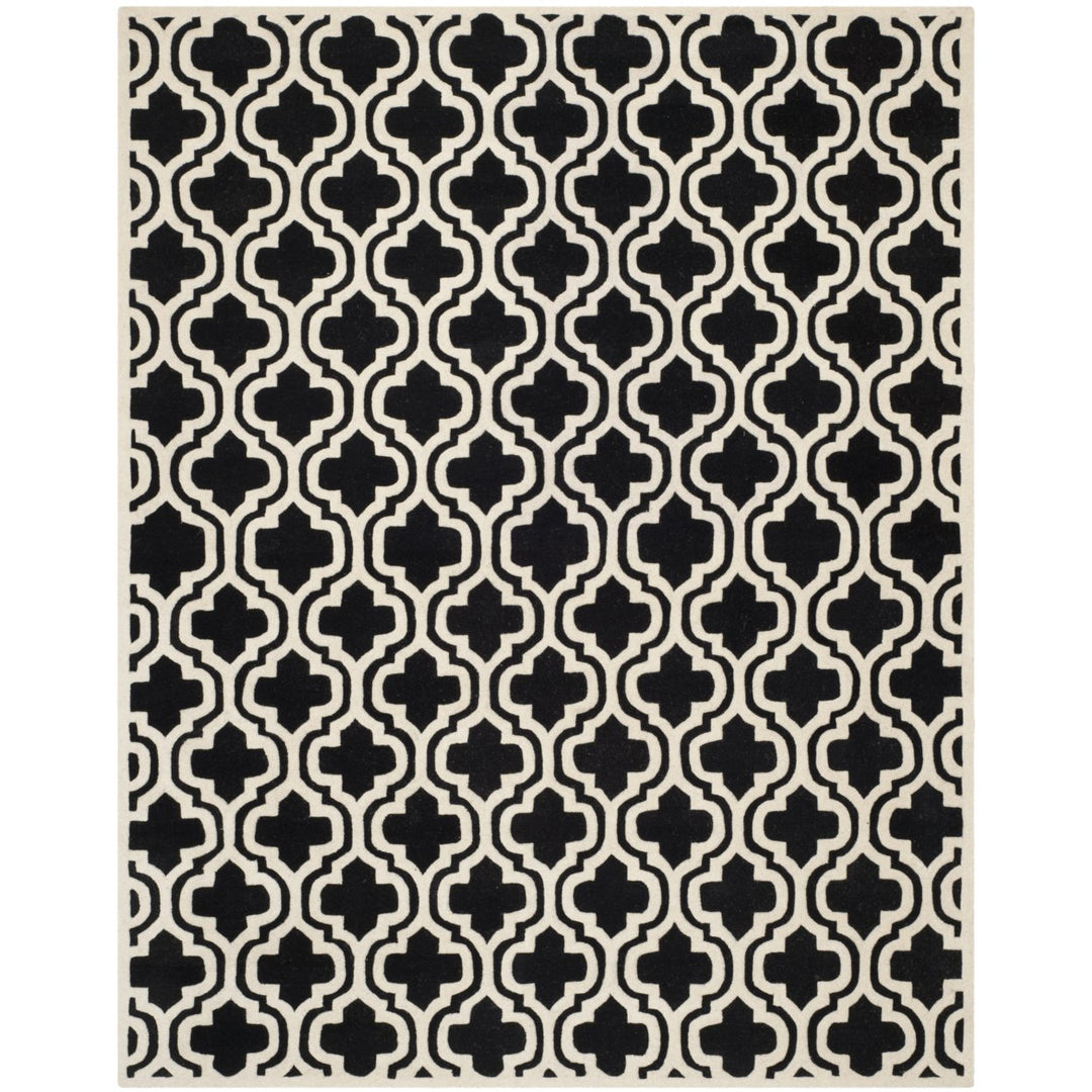 SAFAVIEH Chatham CHT727K Handmade Black / Ivory Rug Image 1