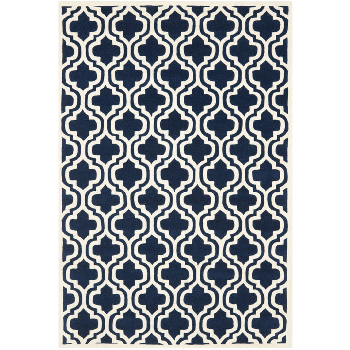 SAFAVIEH Chatham CHT727C Handmade Dark Blue / Ivory Rug Image 8