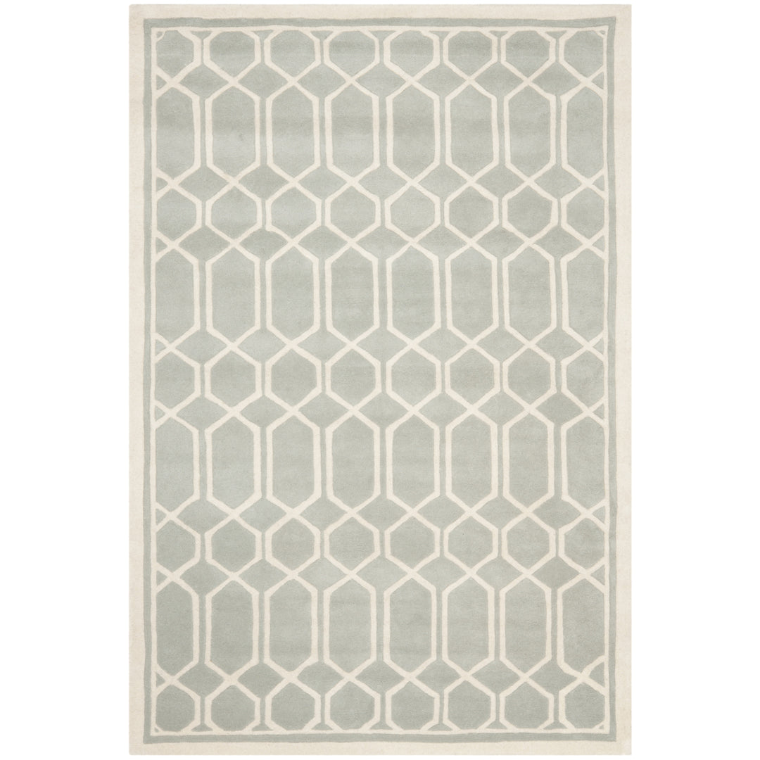 SAFAVIEH Chatham CHT725E Handmade Grey / Ivory Rug Image 10