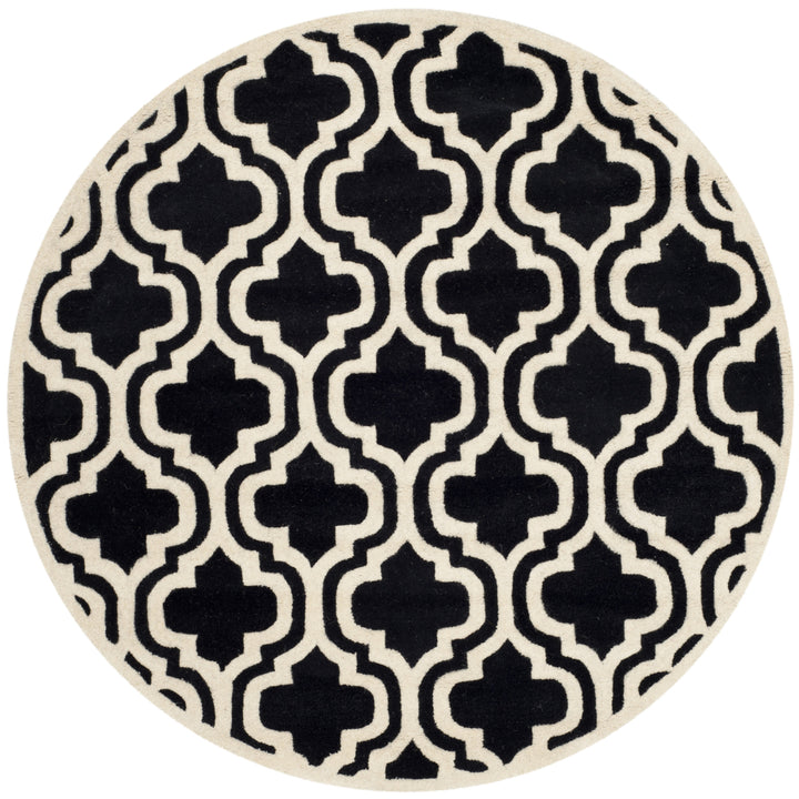 SAFAVIEH Chatham CHT727K Handmade Black / Ivory Rug Image 4