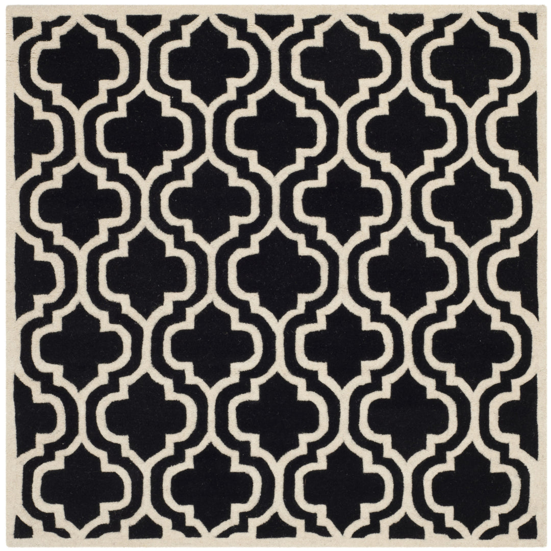 SAFAVIEH Chatham CHT727K Handmade Black / Ivory Rug Image 6