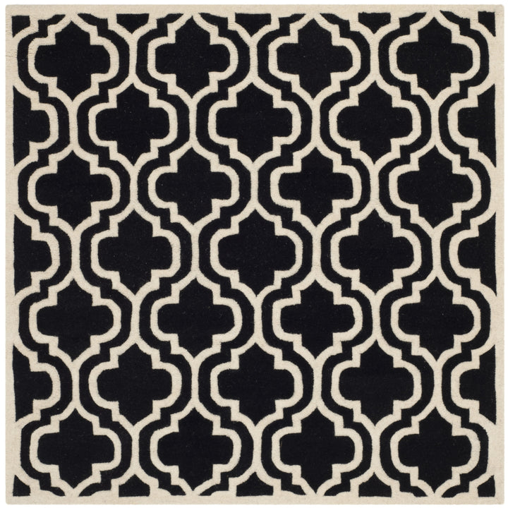 SAFAVIEH Chatham CHT727K Handmade Black / Ivory Rug Image 6