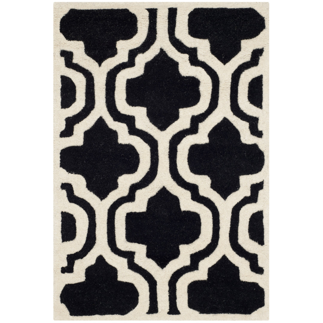 SAFAVIEH Chatham CHT727K Handmade Black / Ivory Rug Image 8