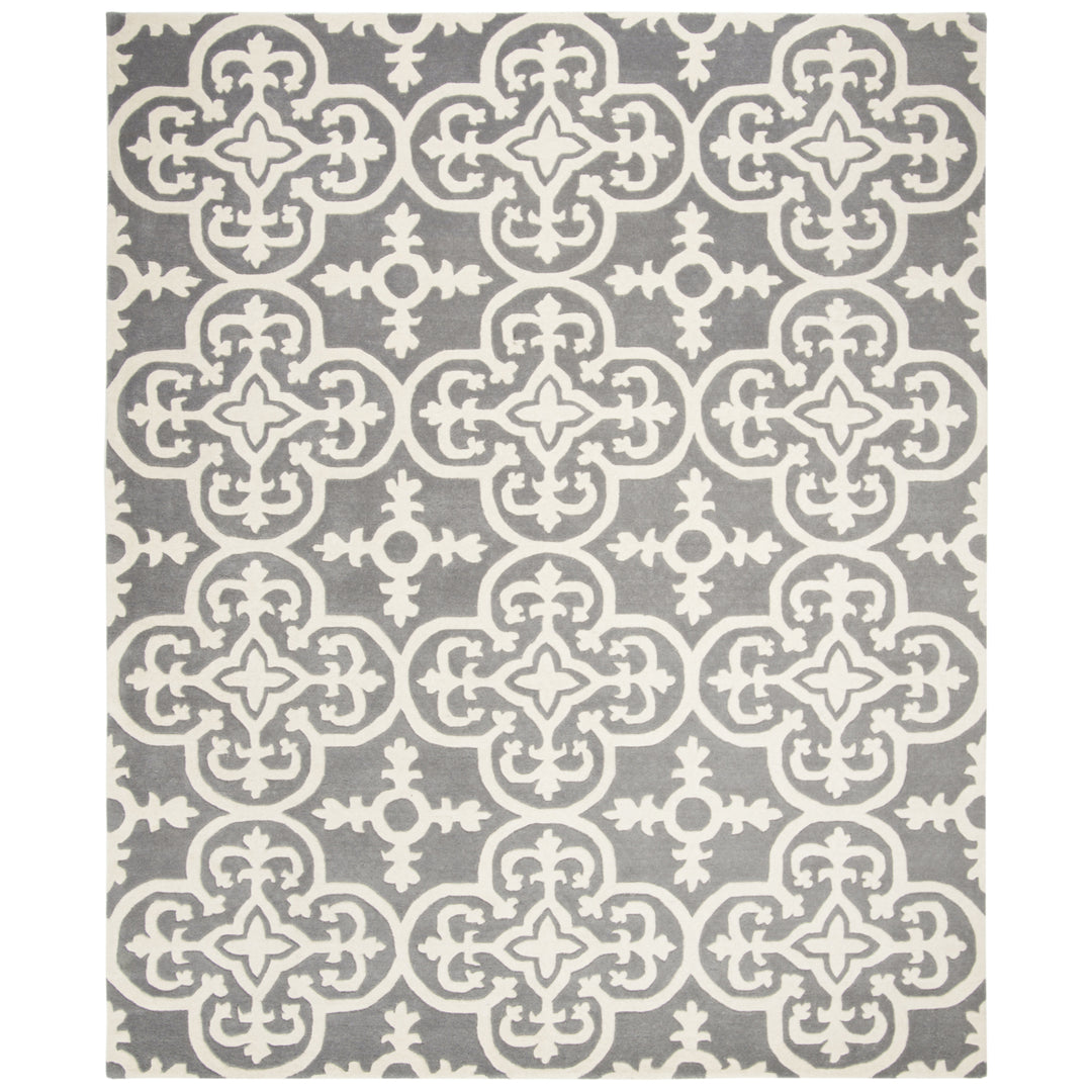 SAFAVIEH Chatham CHT729D Handmade Dark Grey / Ivory Rug Image 1