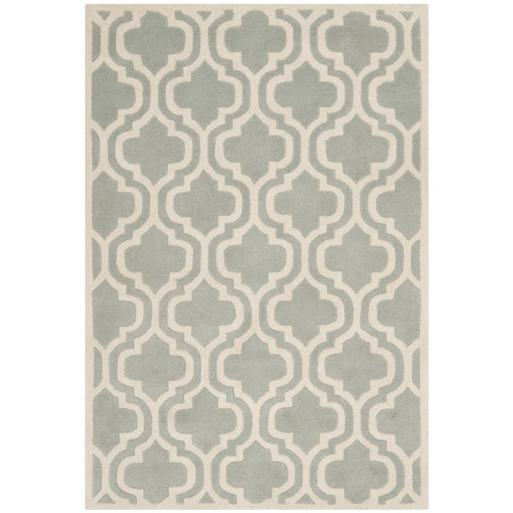 SAFAVIEH Chatham CHT727E Handmade Grey / Ivory Rug Image 1