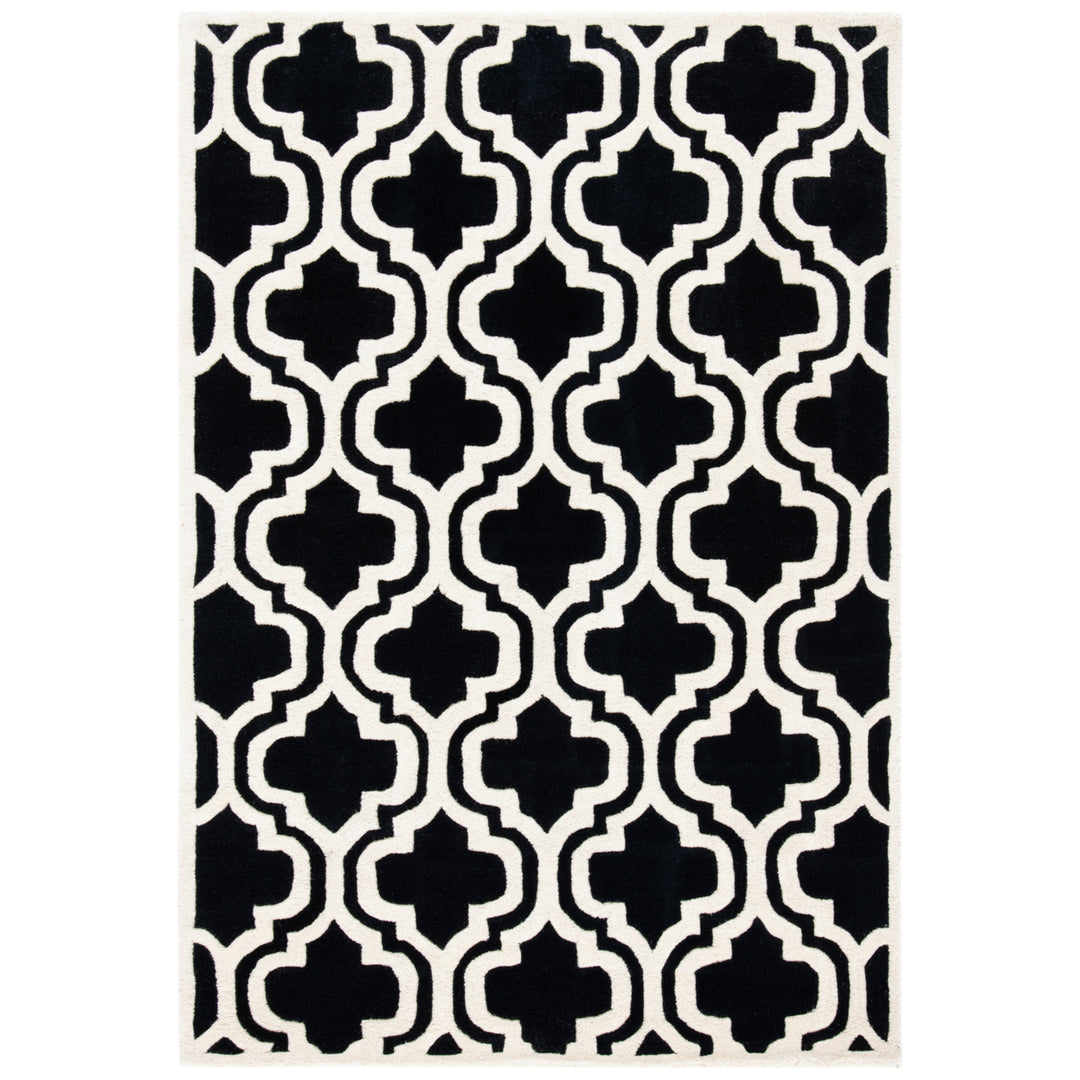 SAFAVIEH Chatham CHT727K Handmade Black / Ivory Rug Image 9