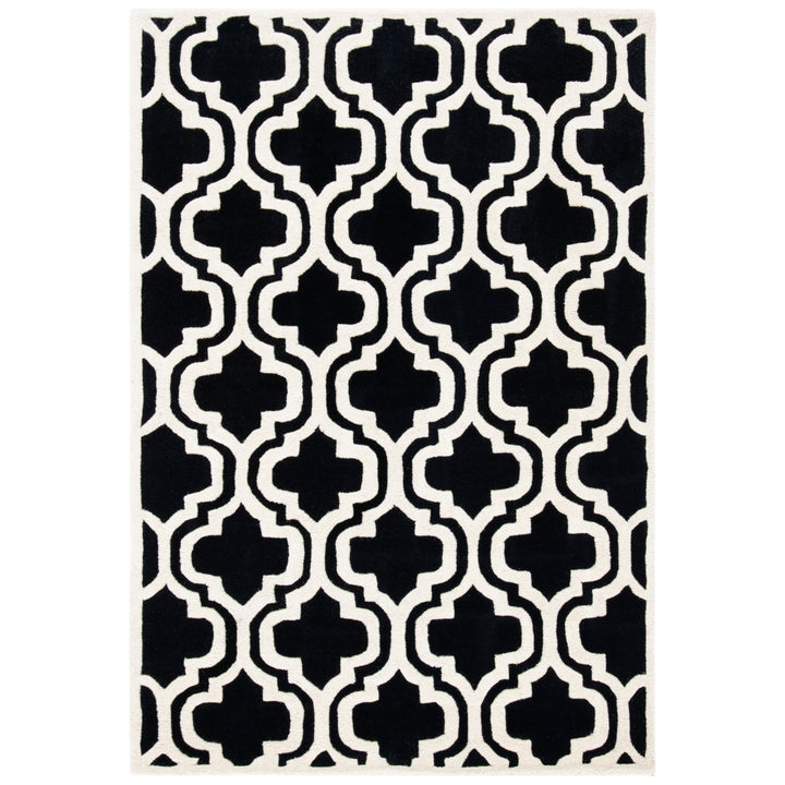 SAFAVIEH Chatham CHT727K Handmade Black / Ivory Rug Image 9