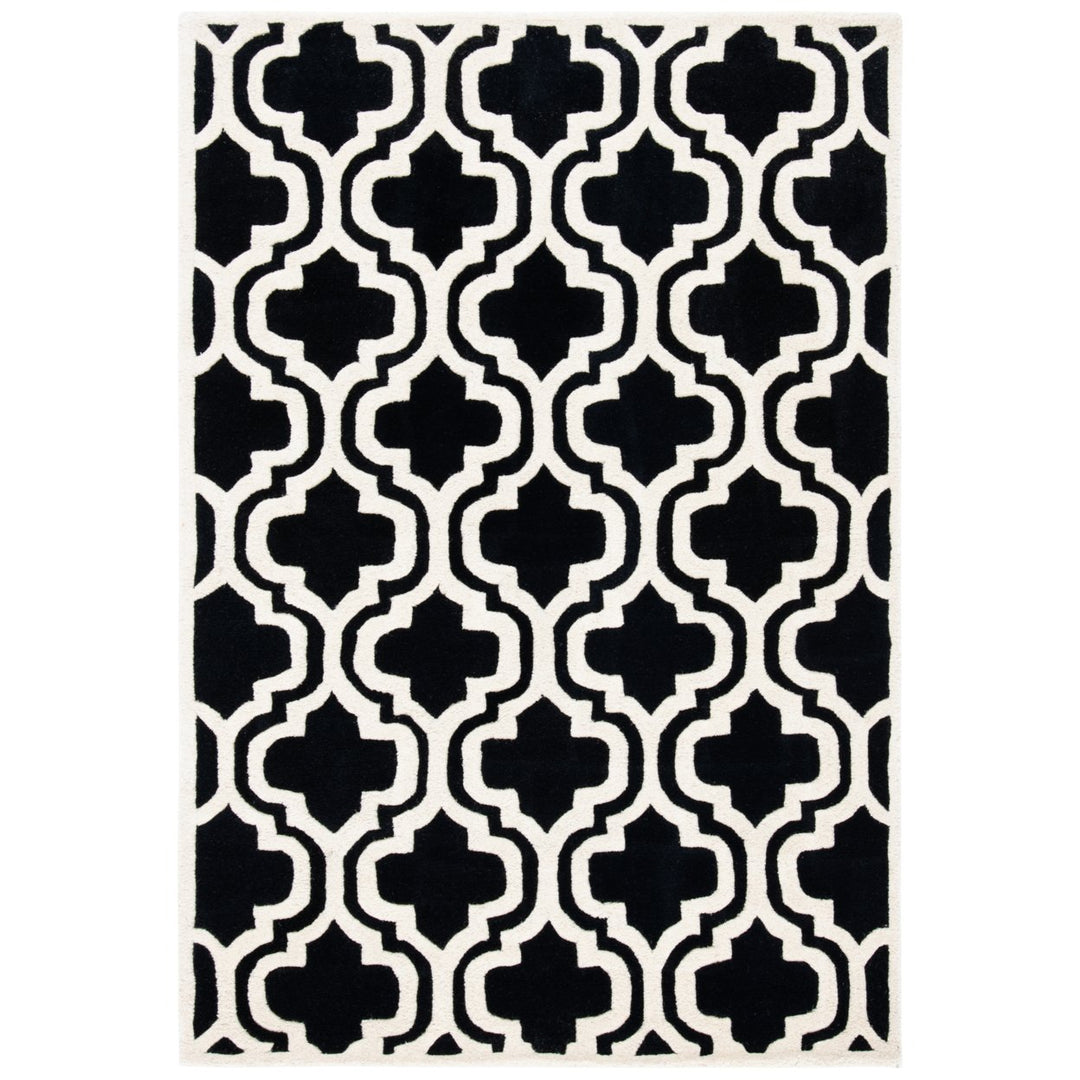 SAFAVIEH Chatham CHT727K Handmade Black / Ivory Rug Image 1