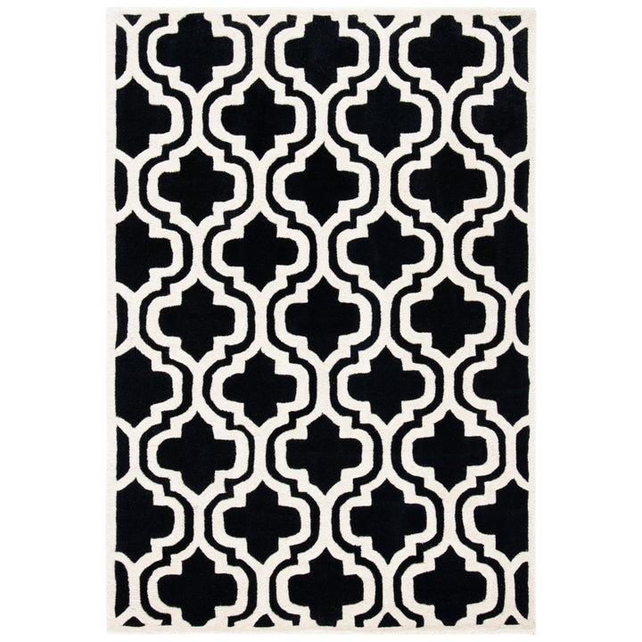 SAFAVIEH Chatham CHT727K Handmade Black / Ivory Rug Image 1