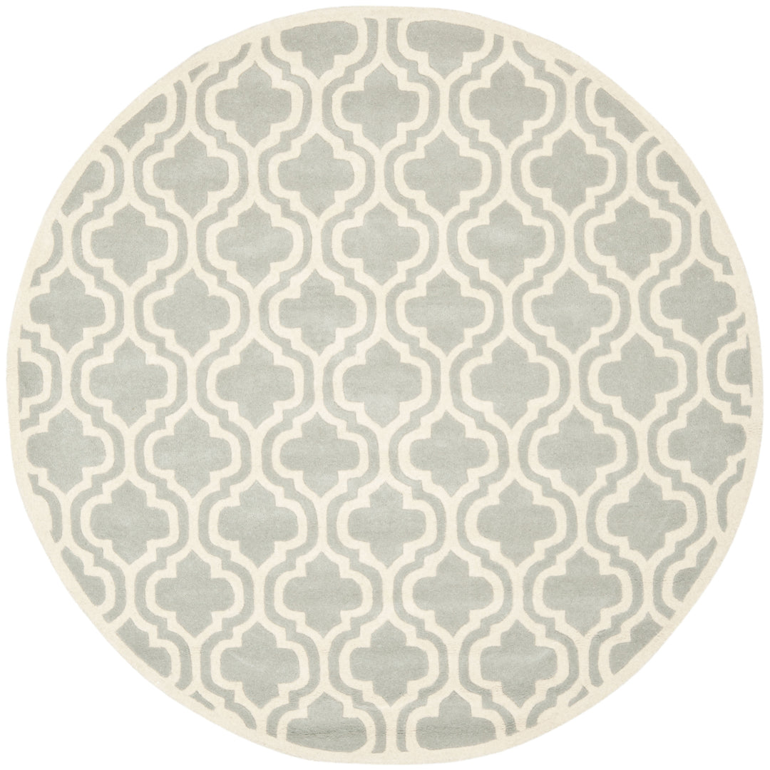 SAFAVIEH Chatham CHT727E Handmade Grey / Ivory Rug Image 5