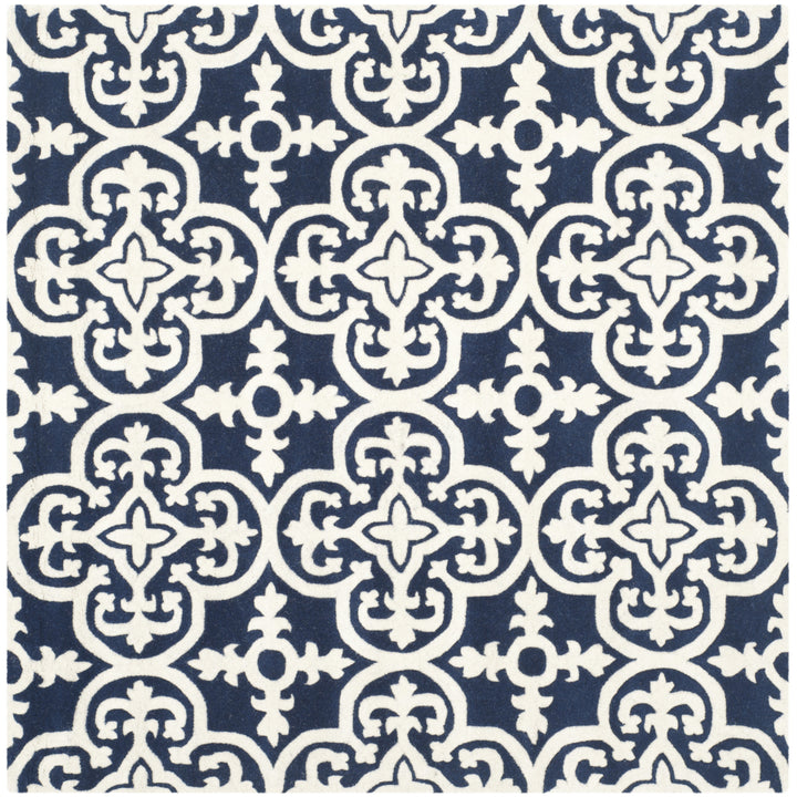 SAFAVIEH Chatham CHT729C Handmade Dark Blue / Ivory Rug Image 6