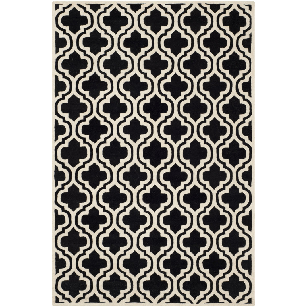 SAFAVIEH Chatham CHT727K Handmade Black / Ivory Rug Image 10