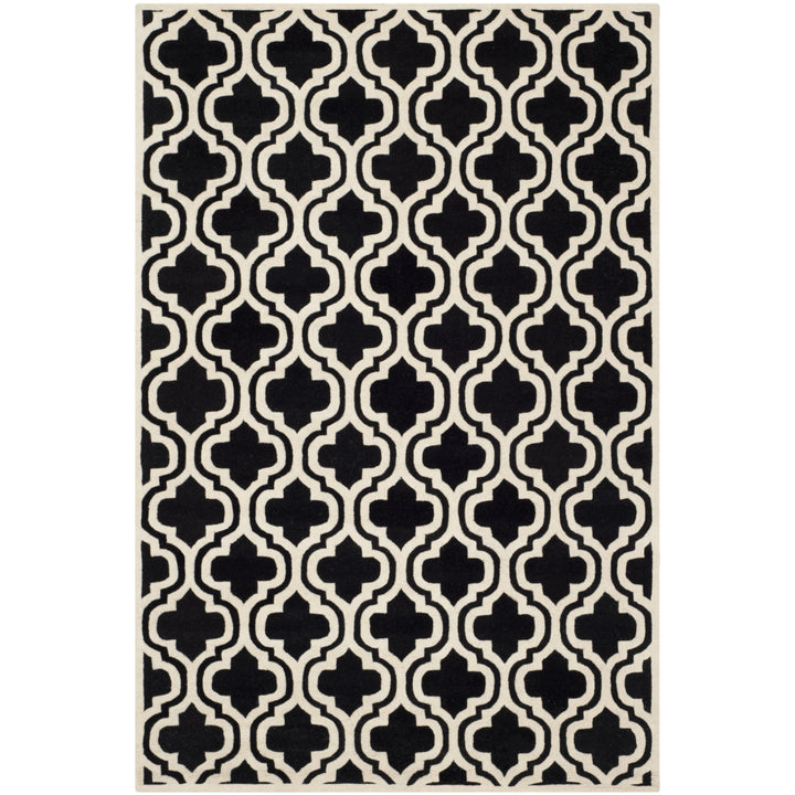 SAFAVIEH Chatham CHT727K Handmade Black / Ivory Rug Image 10