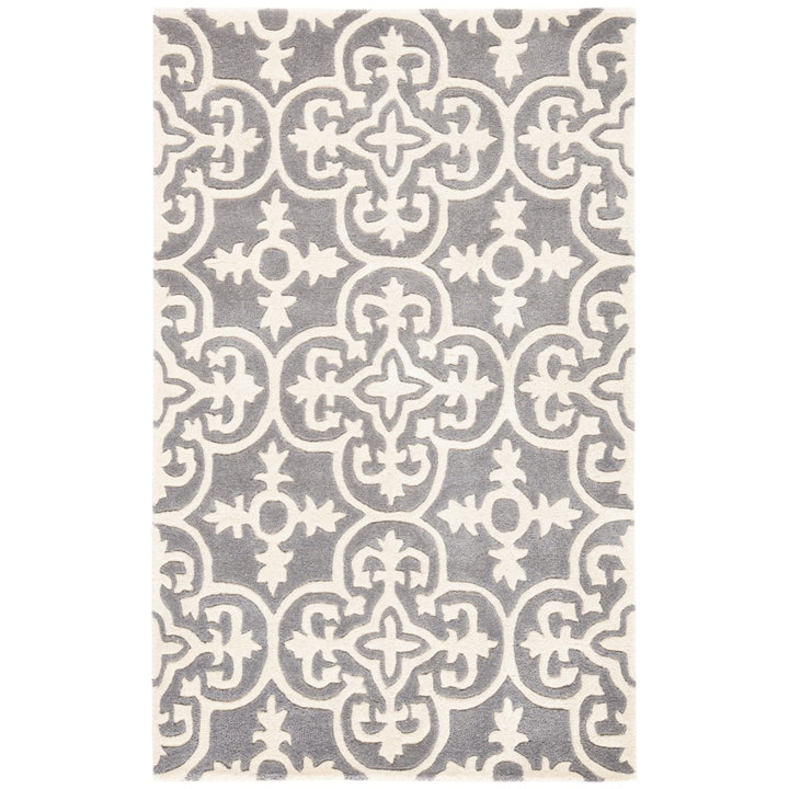 SAFAVIEH Chatham CHT729D Handmade Dark Grey / Ivory Rug Image 1