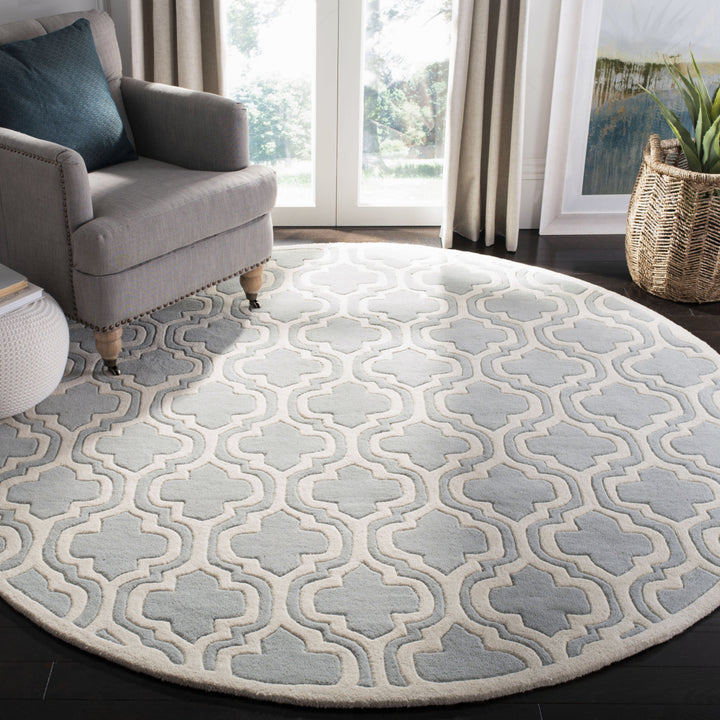 SAFAVIEH Chatham CHT727E Handmade Grey / Ivory Rug Image 8