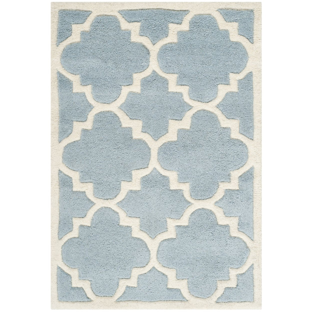 SAFAVIEH Chatham CHT730B Handmade Blue / Ivory Rug Image 1