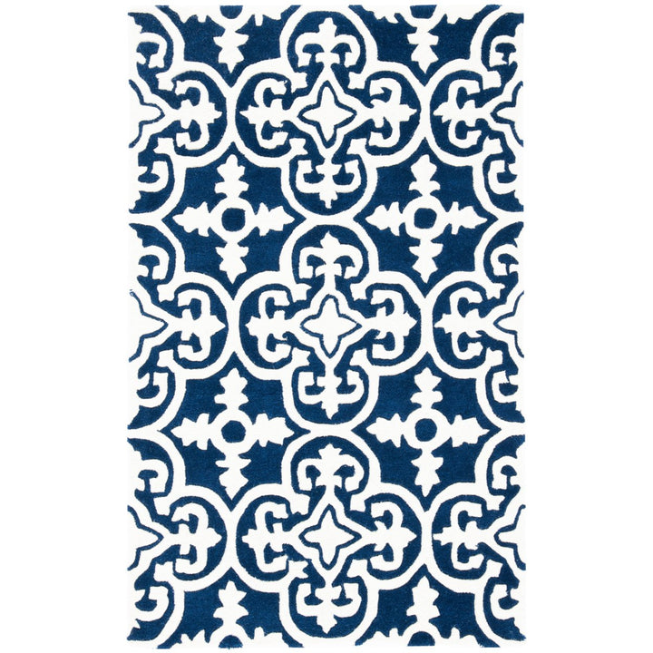 SAFAVIEH Chatham CHT729C Handmade Dark Blue / Ivory Rug Image 1