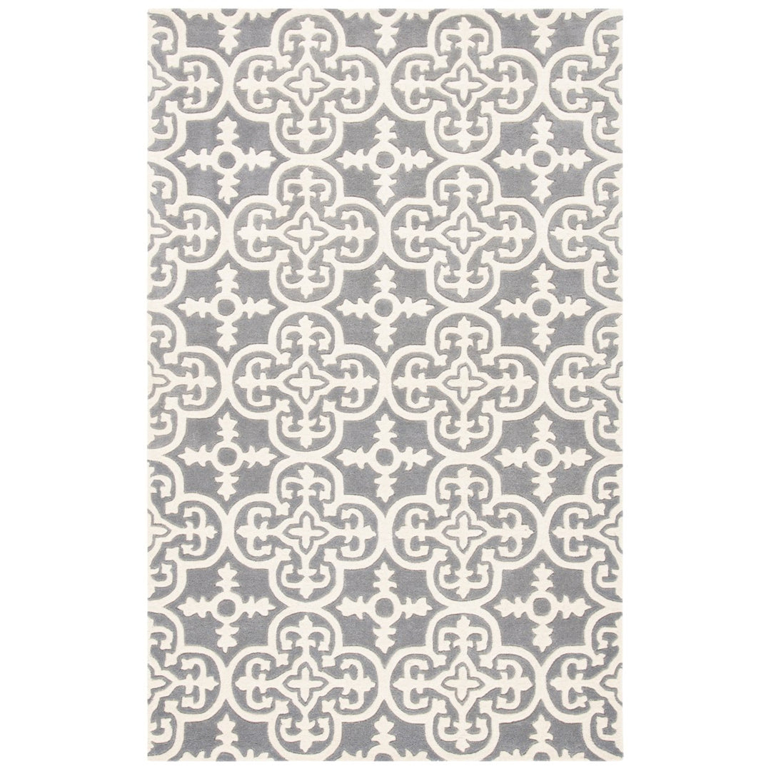 SAFAVIEH Chatham CHT729D Handmade Dark Grey / Ivory Rug Image 1