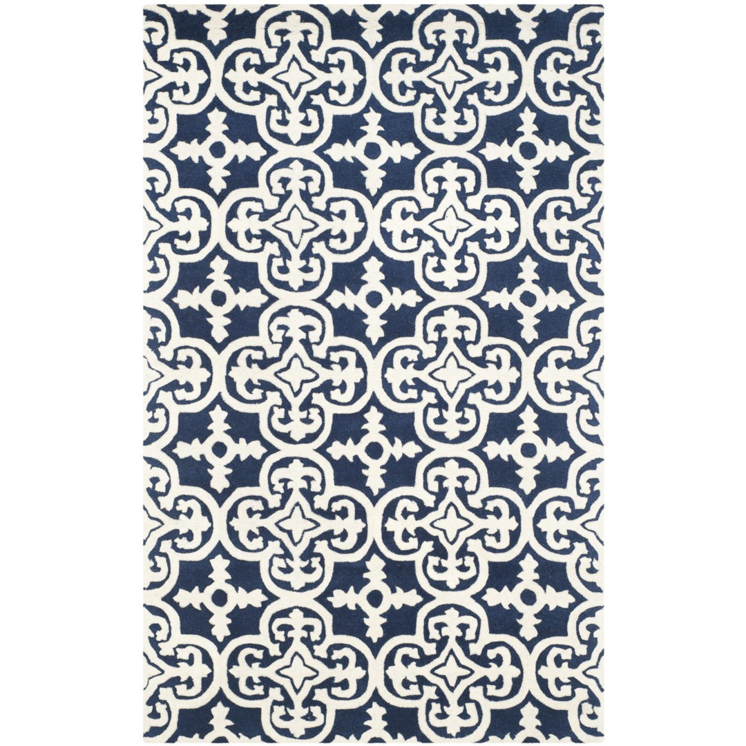 SAFAVIEH Chatham CHT729C Handmade Dark Blue / Ivory Rug Image 1