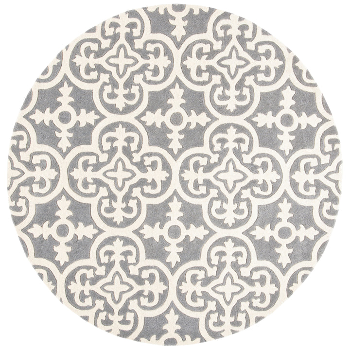 SAFAVIEH Chatham CHT729D Handmade Dark Grey / Ivory Rug Image 6