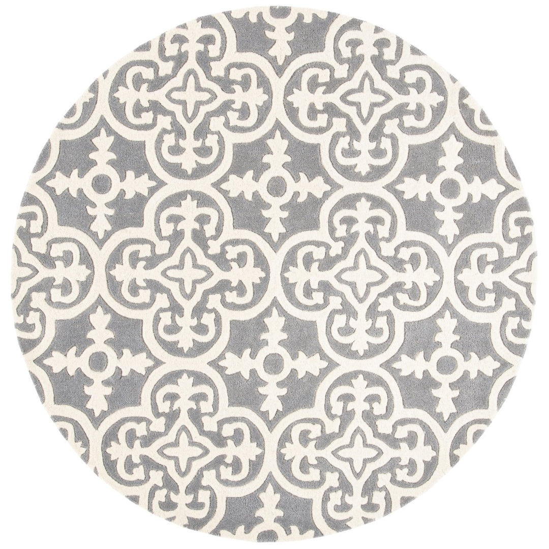 SAFAVIEH Chatham CHT729D Handmade Dark Grey / Ivory Rug Image 1