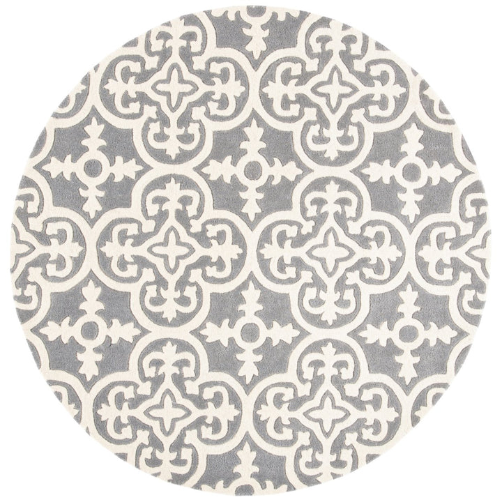 SAFAVIEH Chatham CHT729D Handmade Dark Grey / Ivory Rug Image 1