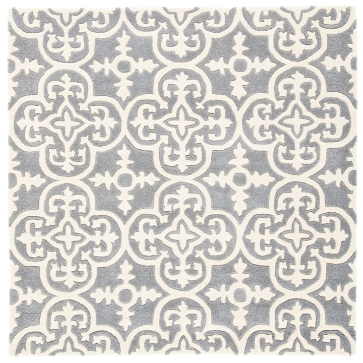 SAFAVIEH Chatham CHT729D Handmade Dark Grey / Ivory Rug Image 7