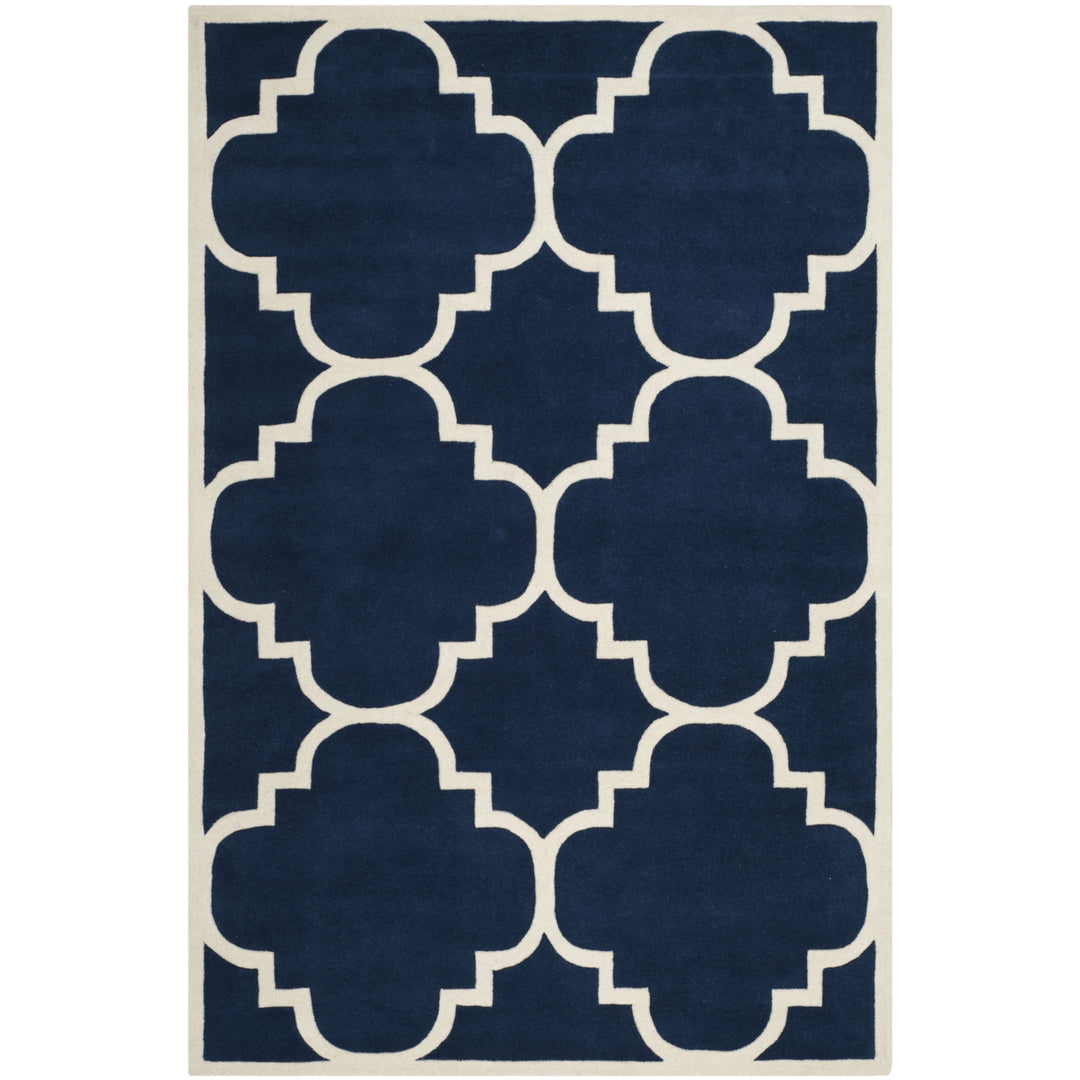 SAFAVIEH Chatham CHT730C Handmade Dark Blue / Ivory Rug Image 2