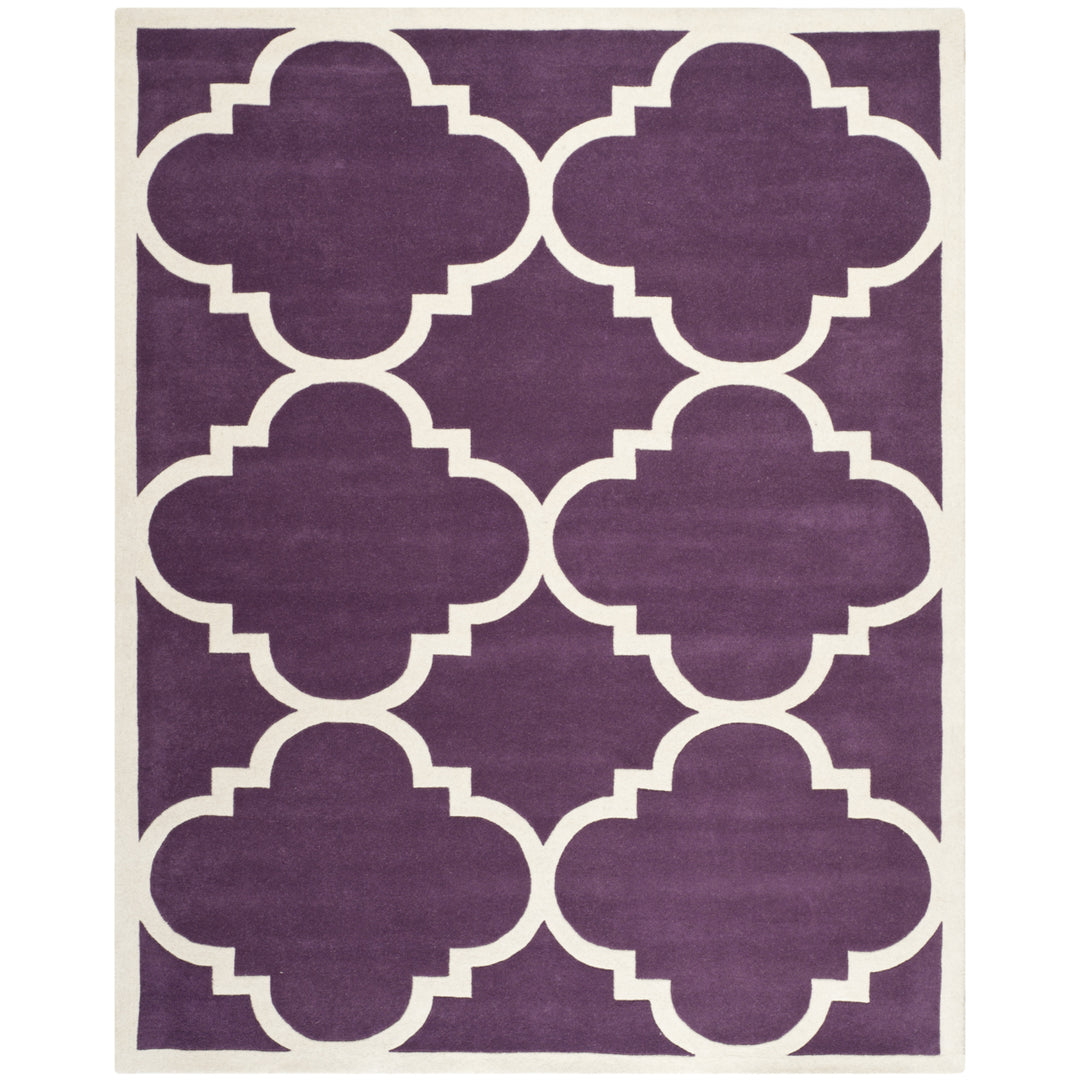 SAFAVIEH Chatham CHT730F Handmade Purple / Ivory Rug Image 1