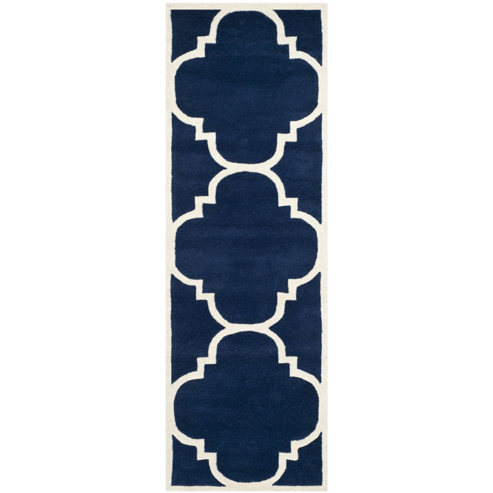 SAFAVIEH Chatham CHT730C Handmade Dark Blue / Ivory Rug Image 4