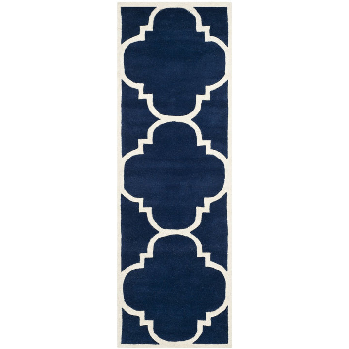 SAFAVIEH Chatham CHT730C Handmade Dark Blue / Ivory Rug Image 1