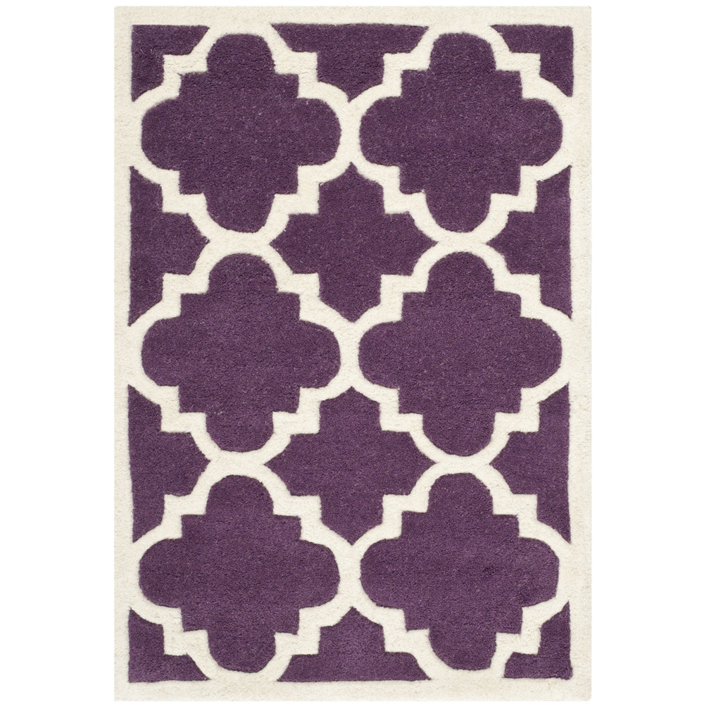 SAFAVIEH Chatham CHT730F Handmade Purple / Ivory Rug Image 2