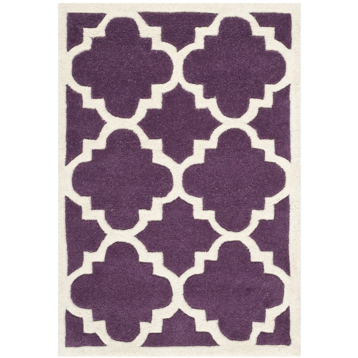 SAFAVIEH Chatham CHT730F Handmade Purple / Ivory Rug Image 1