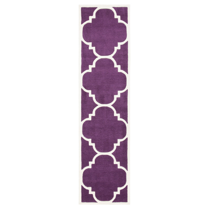 SAFAVIEH Chatham CHT730F Handmade Purple / Ivory Rug Image 3