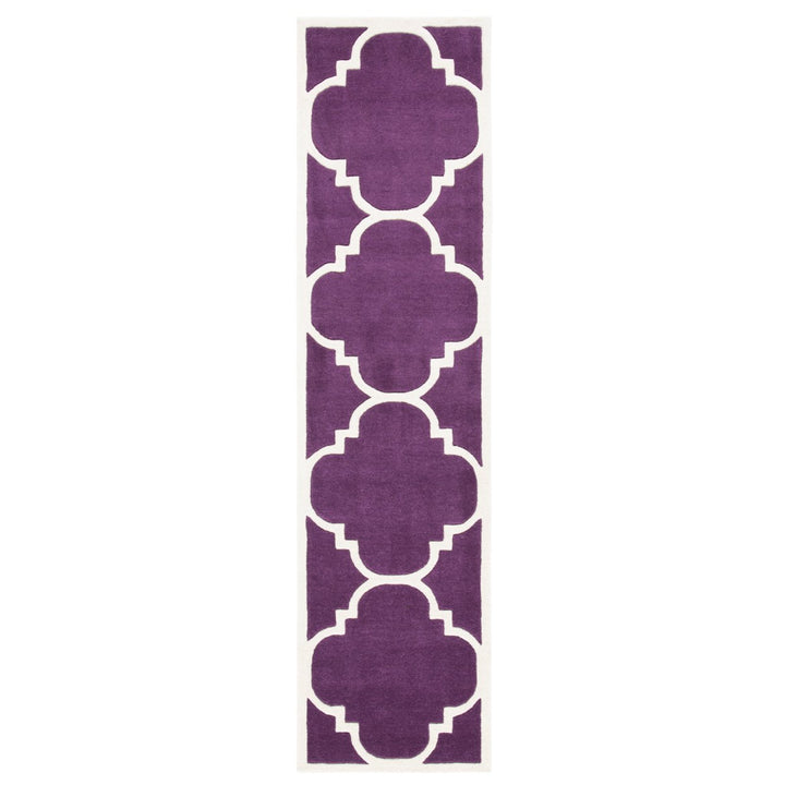 SAFAVIEH Chatham CHT730F Handmade Purple / Ivory Rug Image 1