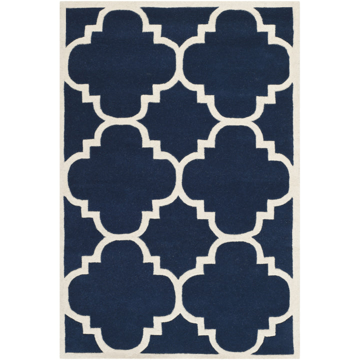 SAFAVIEH Chatham CHT730C Handmade Dark Blue / Ivory Rug Image 6