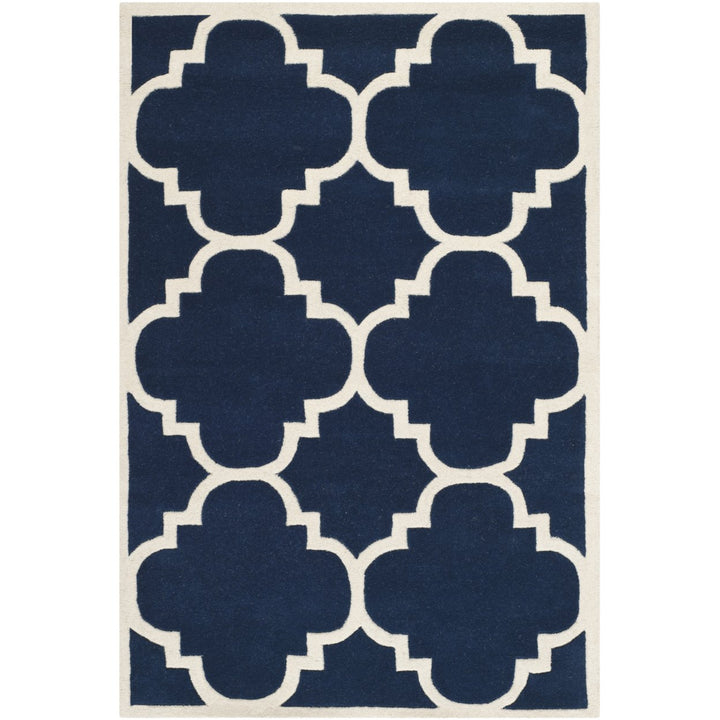 SAFAVIEH Chatham CHT730C Handmade Dark Blue / Ivory Rug Image 1