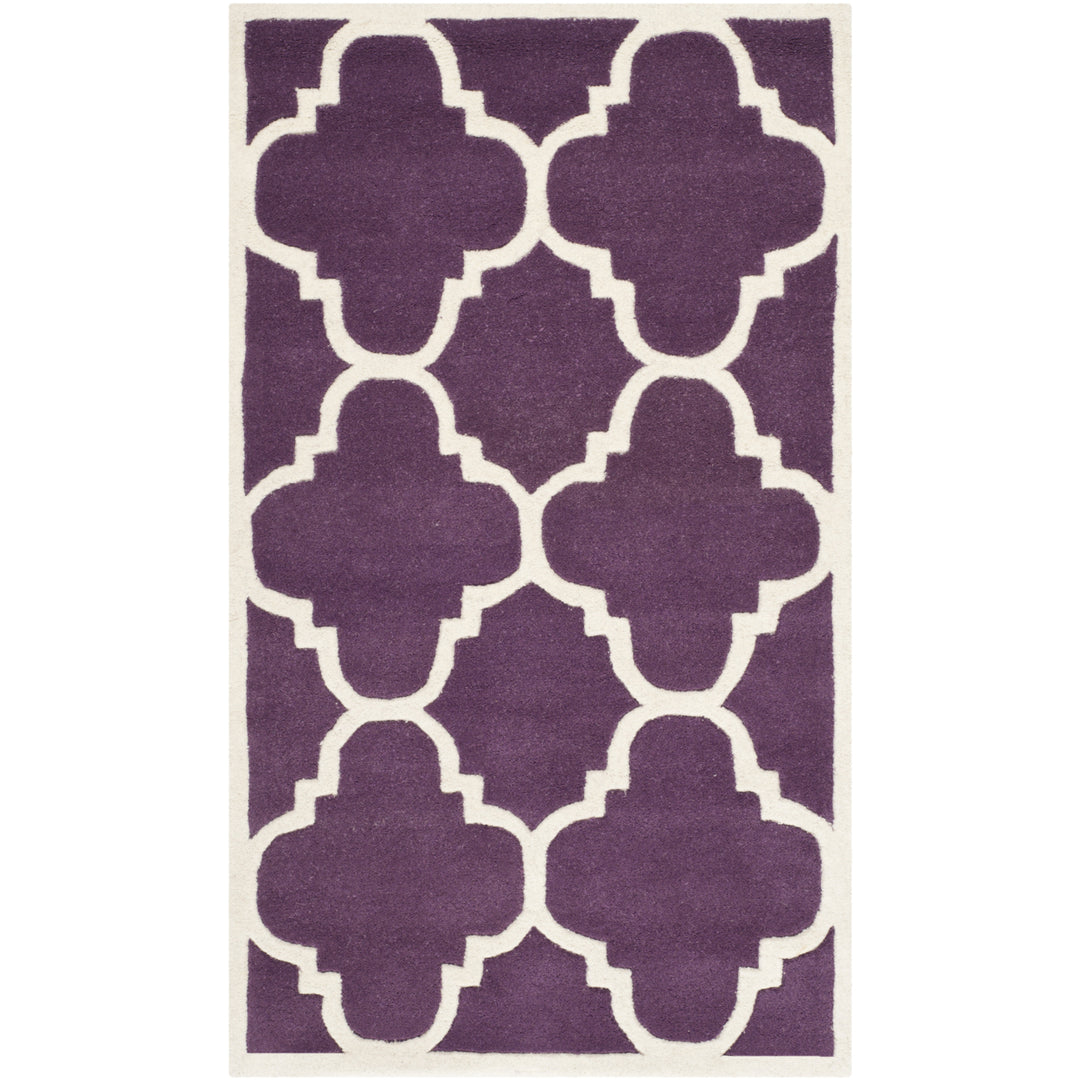 SAFAVIEH Chatham CHT730F Handmade Purple / Ivory Rug Image 4