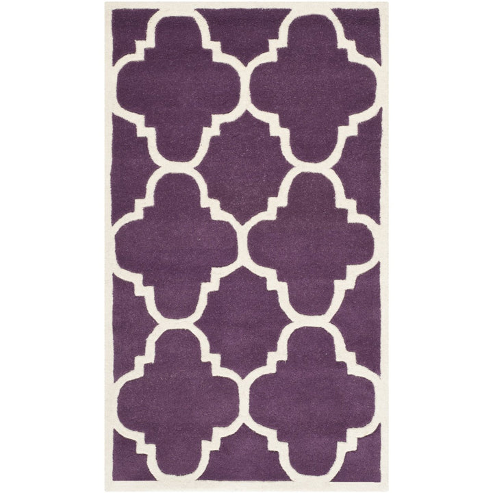 SAFAVIEH Chatham CHT730F Handmade Purple / Ivory Rug Image 1